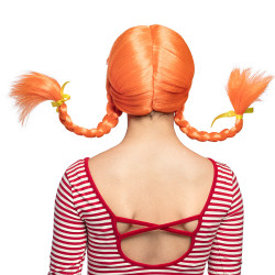 Dámska oranžová parochňa s copmi